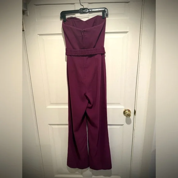 Lilly Pulitzer NWT Size 0 Amazing Burgundy Strapless Wide Leg Pant Jumpsuit - Picture 8 of 15